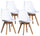 Set mit 4 Stühlen 83 x 49 x 43 cm aus weißem Kunstleder