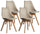 Set mit 4 Indoor-Stühlen 83 x 49 x 43 cm aus taubengrauem Kunstleder