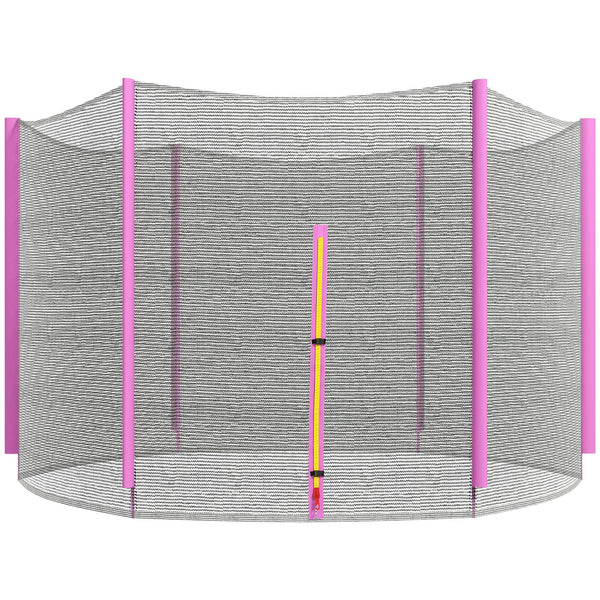 Rete di Protezione per Trampolini a 6 Pali con Ingresso con Cerniera Ø305x180 cm in PE Nero e Rosa online