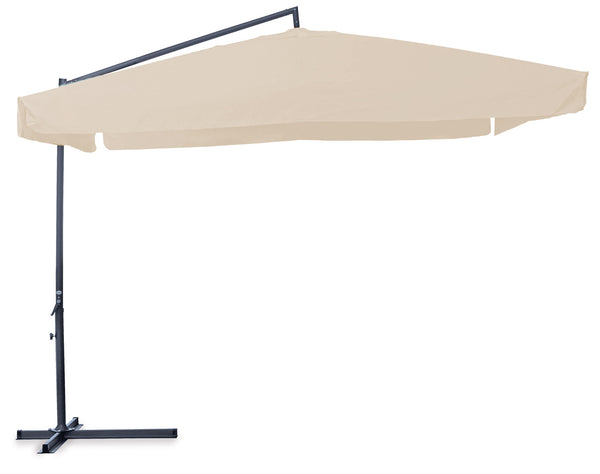 Dezentraler Sonnenschirm 3x3 m Stahlkonstruktion für Outdoor Garden Ecru prezzo