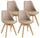Tommy Tortora Set mit 4 Stühlen 52 x 48,5 x 82 cm in Kunstleder und Buchenholz