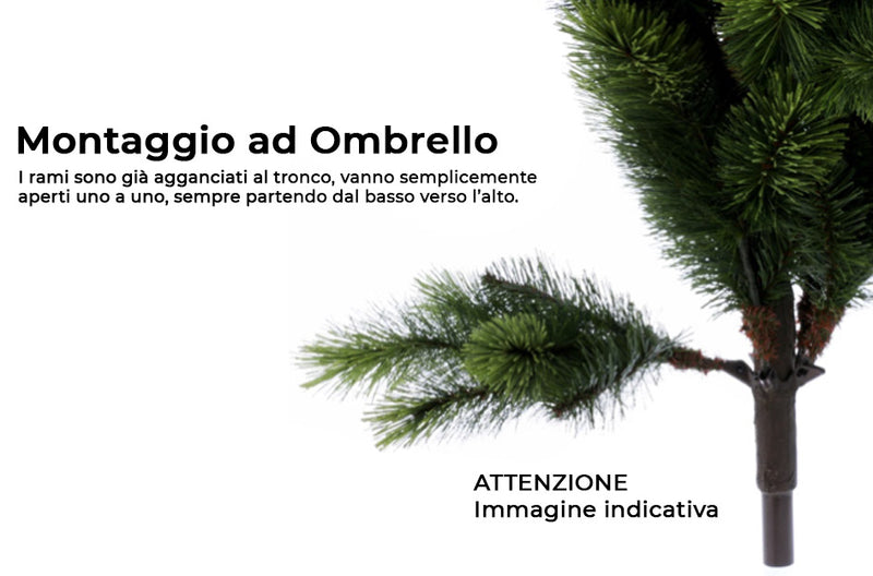 Albero di Natale Artificiale 240 cm 60 Rami con Tronco Pino Adamello Verde-5