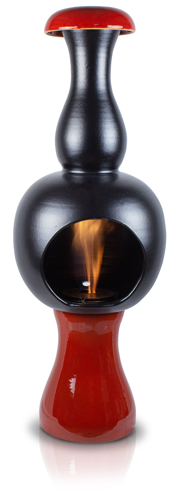 acquista Keramik Bioethanol Bodenkamin 32x95 cm Wave Rot und Schwarz