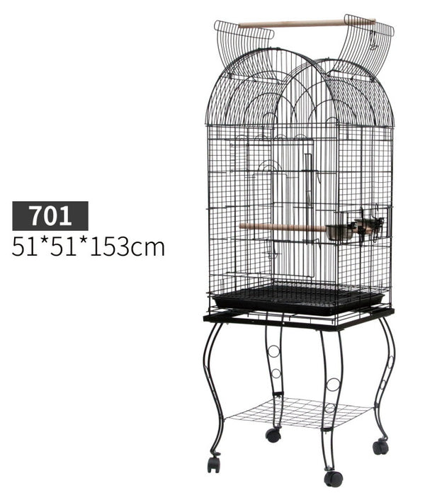 acquista Volierenkäfig für Vögel und Kanarienvögel 51 x 51 x 153 cm mit schwarzen Metallrädern