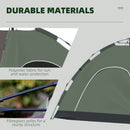 Tenda da Campeggio Pop-Up per 4 Persone 210x210x135 cm con Borsa da Trasporto Verde-6