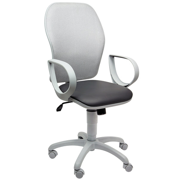 Givon Bruxelles Bürosessel aus schwarzem Stoff und Kunstleder sconto