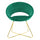 Vintage Sessel 66x65x68 cm in grünem Stoff mit Samteffekt