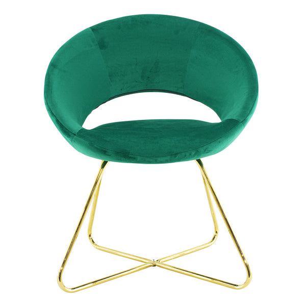prezzo Vintage Sessel 66x65x68 cm in grünem Stoff mit Samteffekt