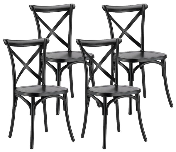 acquista Set mit 4 Stühlen 88 x 44 x 49 cm aus schwarzem Polypropylen