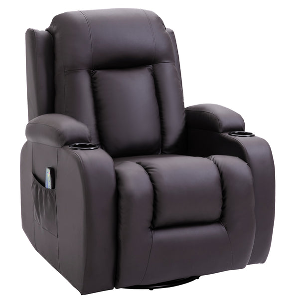Poltrona Relax Massaggiante a 8 Punti 85x94x104 cm Reclinabile con Telecomando in Similpelle Marrone acquista
