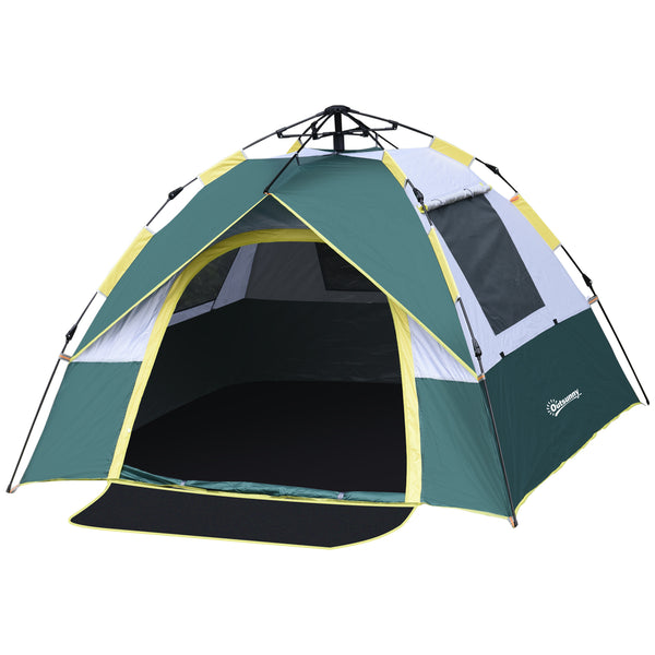 Tenda da Campeggio Automatica per 2 Persone con Tasche Interne e Tappetino 205x195x135 cm  Verde online