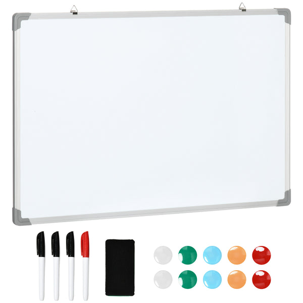Magnetisches Whiteboard 90 x 60 x 1,8 cm mit 4 Markern, 1 Radiergummi und 10 Magneten inklusive prezzo