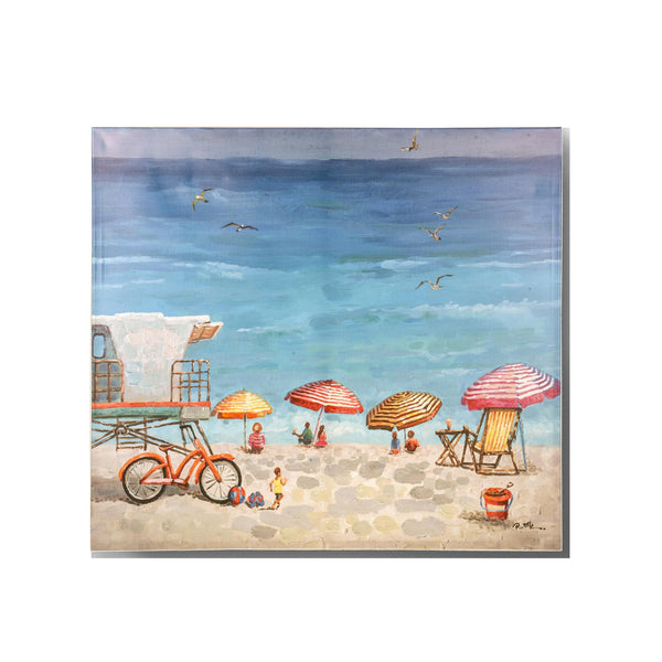 Quadro con Spiaggia e Ombrelloni Dim 90x100 cm online