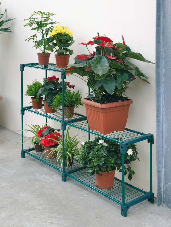 Pflanzenregal mit Regalen 142 x 30 x 98 cm aus grünem Rama-Stahl online