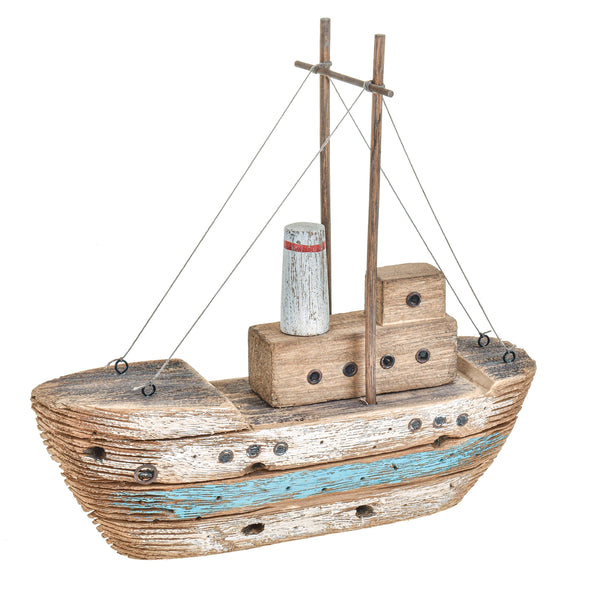 Modellino Barca Legno Invecchiata 34x33H cm acquista