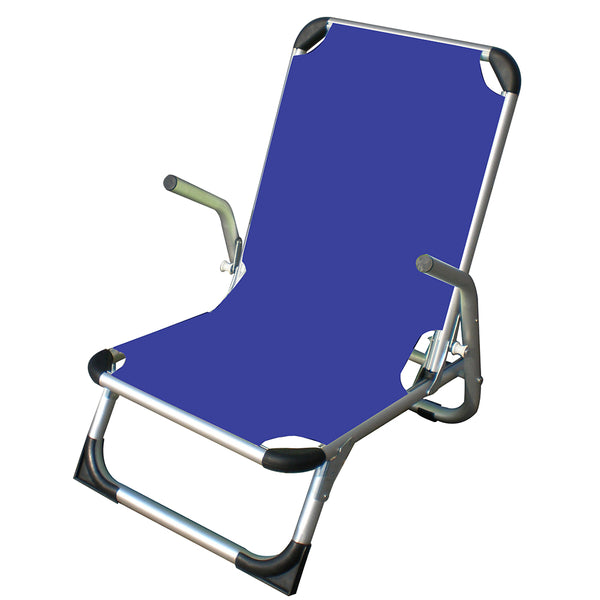 Strandstuhl Klappstuhl zum Sonnenbaden aus blauem Texilene-Stoff prezzo