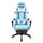 Gaming-Stuhl mit Fußstütze aus hellblauem Kunstleder