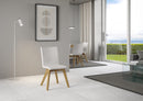 Sedia 52x52x87 cm Trudy gambe quercia in Similpelle Bianco-1