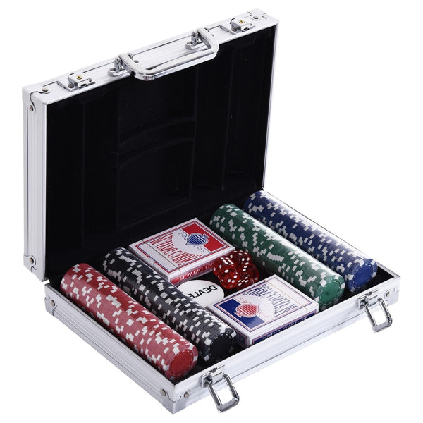 Set mit 2000 Pokerchips, 2 Kartendecks und Dealer-Button mit Aktentasche prezzo