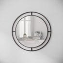 Specchio Bubble 57x57 cm con doppia cornice in metallo nero-1