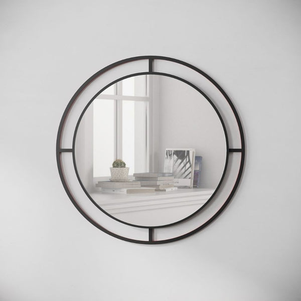 acquista Specchio Bubble 57x57 cm con doppia cornice in metallo nero