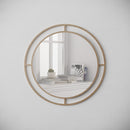 Specchio Bubble 57x57 cm con doppia cornice in metallo oro-1