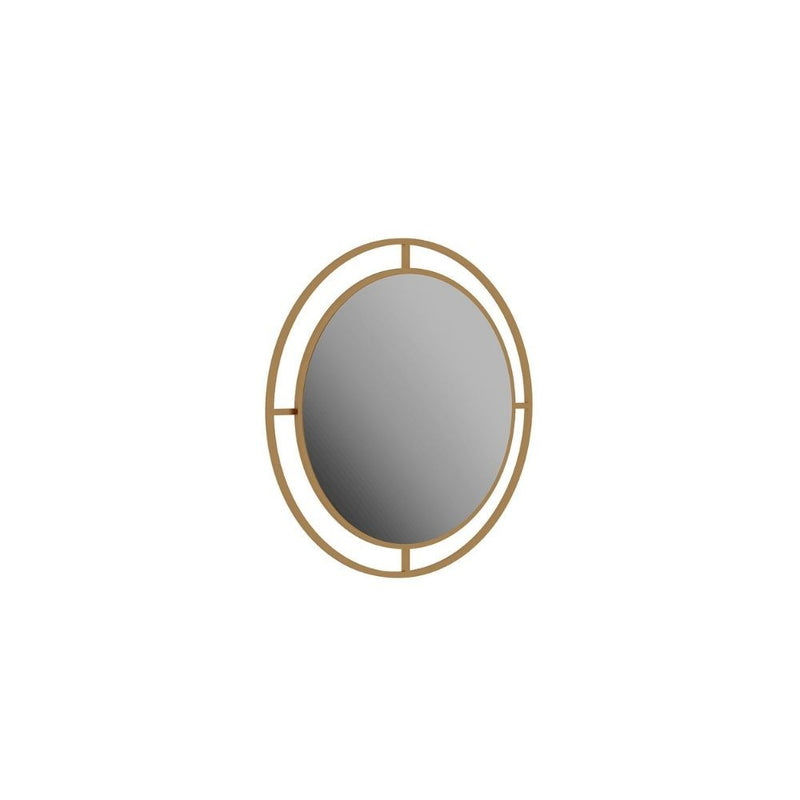 Specchio Bubble 57x57 cm con doppia cornice in metallo oro-6