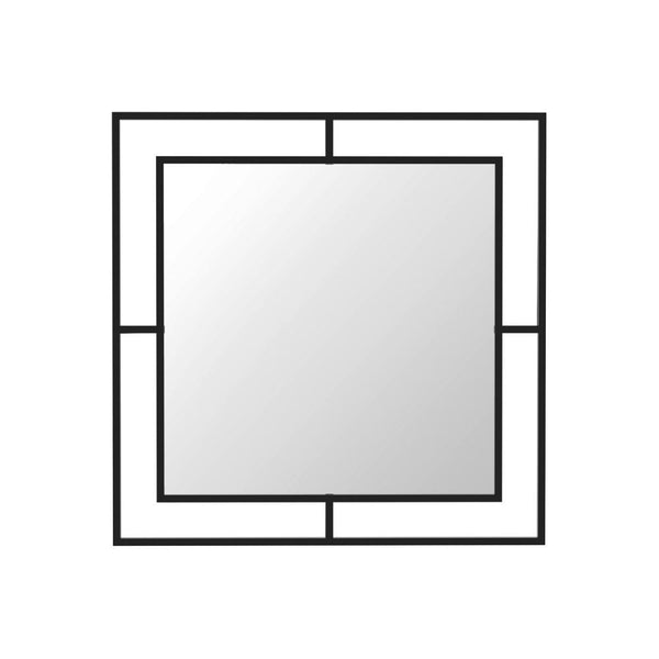Specchio quadrato 58x58 cm Corner con doppia cornice in metallo nero online