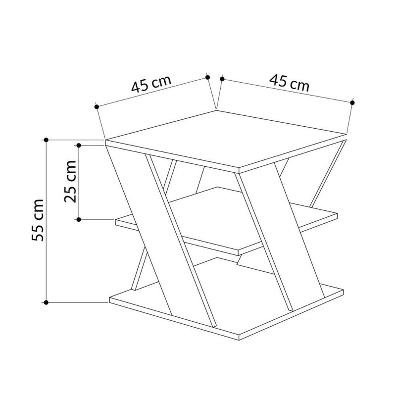 Tavolino da salotto 45x45x55 cm Cyclo antracite-3