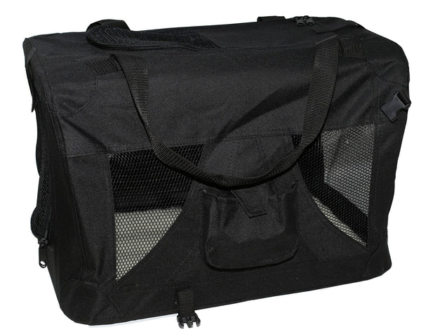 acquista Faltbare Transportbox für Hunde und Katzen aus schwarzem Polyester, verschiedene Größen