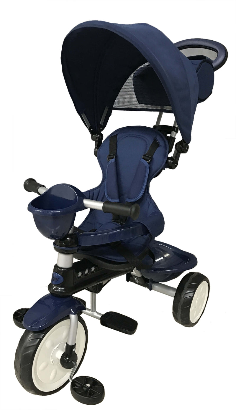 Passeggino Triciclo per Bambini Passeggino Comfort 4 in 1 Happy Kids Blu-1