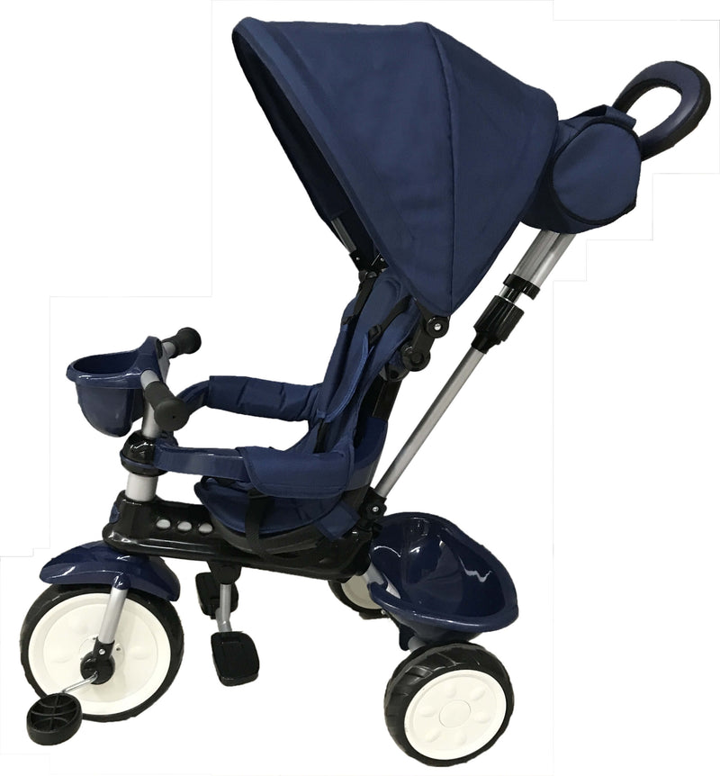 Passeggino Triciclo per Bambini Passeggino Comfort 4 in 1 Happy Kids Blu-4