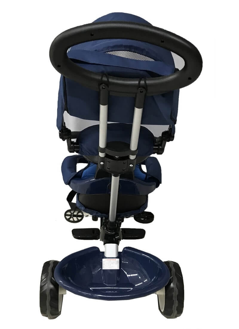 Passeggino Triciclo per Bambini Passeggino Comfort 4 in 1 Happy Kids Blu-2