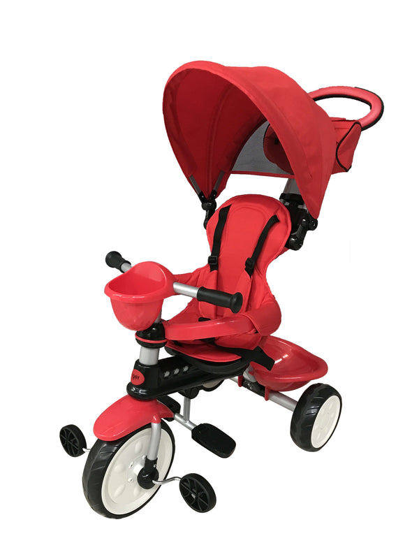 online Dreirad Kinderwagen 4 in 1 Komfort Kinderwagen Happy Kids Rot
