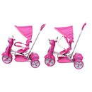 Triciclo a Spinta Seggiolino Reversibile per Bambini Kidfun Classic Rosa-4