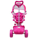 Triciclo a Spinta Seggiolino Reversibile per Bambini Kidfun Classic Rosa-3