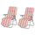 Set mit 2 Gartenliegestühlen 60 x 75 x 102 cm, 5-fach verstellbar, mit orangefarbenem Kissen