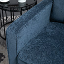Poltrona da Salotto  con Gambe in Acciaio Dorate e Tasche Laterali 81x84x87 cm in Tessuto Blu-8