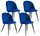 Set mit 4 gepolsterten Stühlen 49 x 52 x 79 cm in blauem und schwarzem Samt