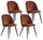 Set mit 4 gepolsterten Stühlen 49 x 52 x 79 cm in Bronze und schwarzem Samt