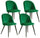 Set mit 4 gepolsterten Stühlen 49 x 52 x 79 cm in grünem und schwarzem Samt
