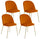 Set 4 gepolsterte Stühle 49x52x79 cm in Orange und Gold Velvet