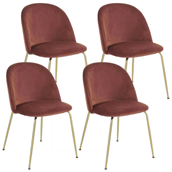 Set mit 4 gepolsterten Stühlen 49 x 52 x 79 cm in Samt in Bronze und Gold prezzo