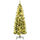 Albero di Natale Artificiale Innevato 180 cm 618 Rami 240 Luci LED Verde-1