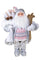 Weihnachtsmann mit Skiern H60 cm Weiß/Rosa
