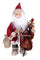 Weihnachtsmann mit Kontrabass Musik und Bewegung H46 cm Rot/Grau