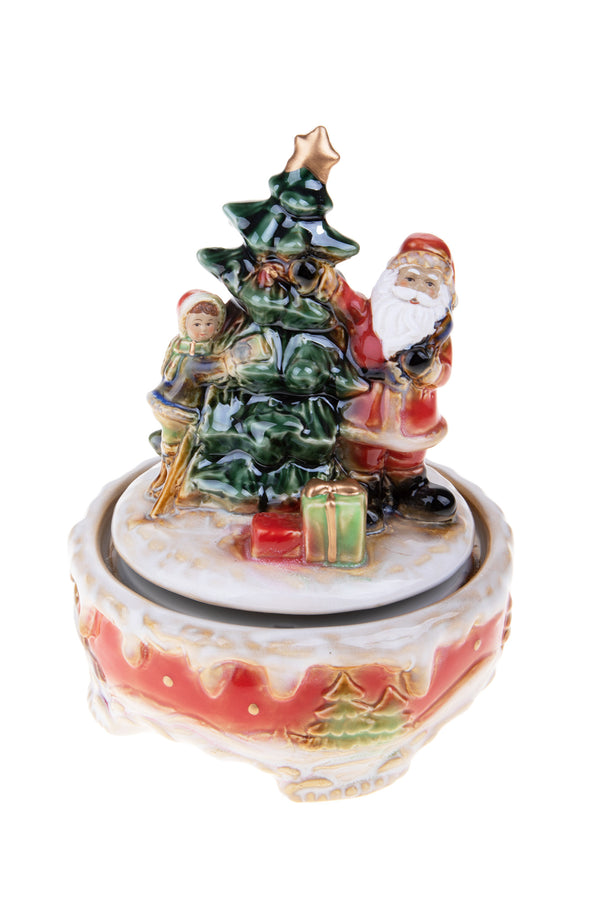 prezzo Spieluhr mit Weihnachtsmann und Baum 20 cm