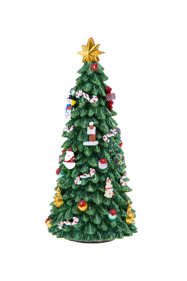 Weihnachtsbaum mit Musik und Bewegung 21 cm in Resin prezzo