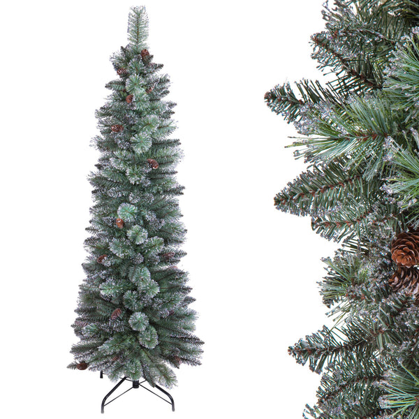 Künstlicher Weihnachtsbaum H210 cm Tanne Slim 479 Spitzen Grün sconto