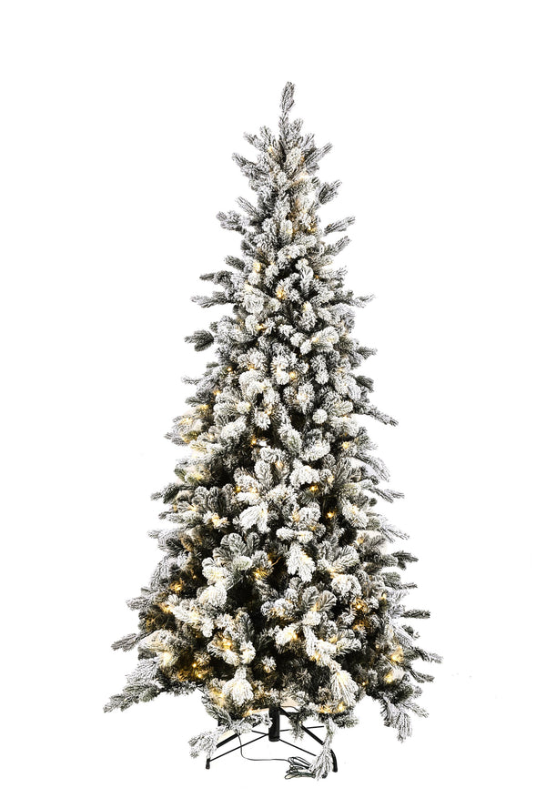 online Künstlicher Weihnachtsbaum H200 cm Schneebedeckte Dolomitentanne 991 Spitzen 260 Led Grün